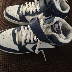 Nike Navy and White High-Top Sneakers